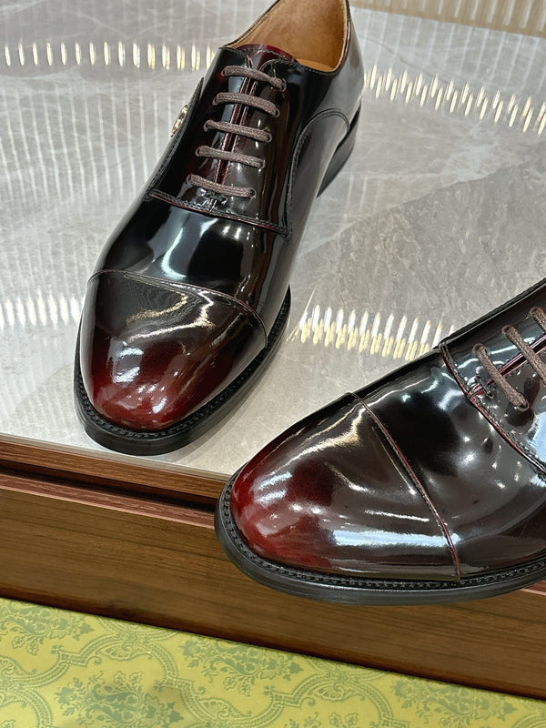 GG Men's Oxford Shoe Burgundy Patent Leather 524015