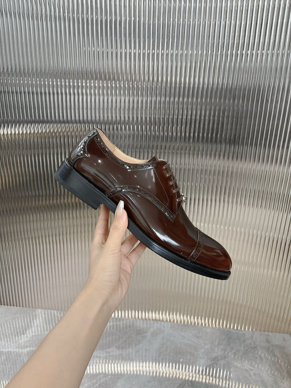 GG Men's Oxford Shoe Brown Patent Leather 524019