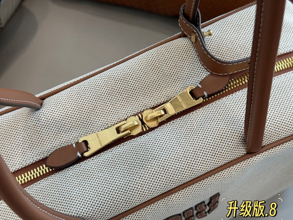 TOP - HANDLE 35 BAG IN BEIGE CANVAS