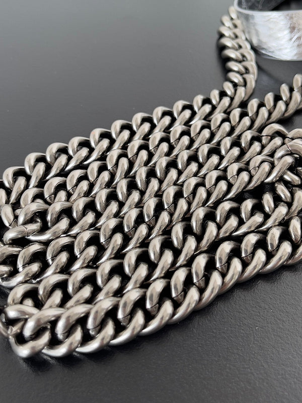 CRUSH SMALL TOTE BAG 26 IN SILVER QUILTED CALFSKIN SILVER HARDWARE