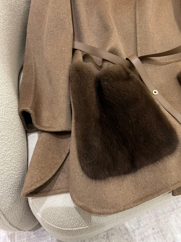 LP 25 Crew Neck Coat Brown Cashmere Fur 303967