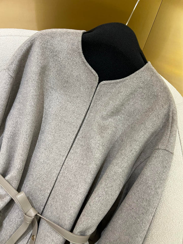 LP 25 Crew Neck Coat Light Gray Cashmere Fur 303966