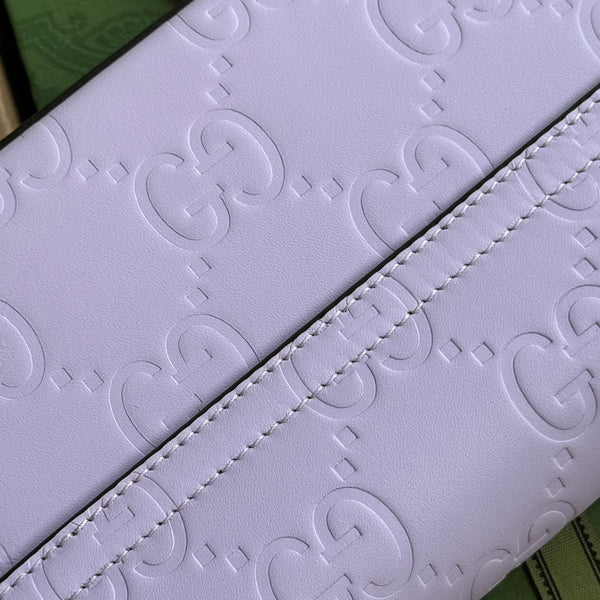 BORSA A TRACOLLA SUPER MINI 21 IN PELLE DI VITELLO GOFFRATA VIOLA CHIARO