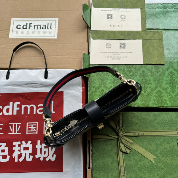 BORSA A TRACOLLA MOON SIDE 24 IN TELA BEIGE E RIFINITURE IN PELLE NERA