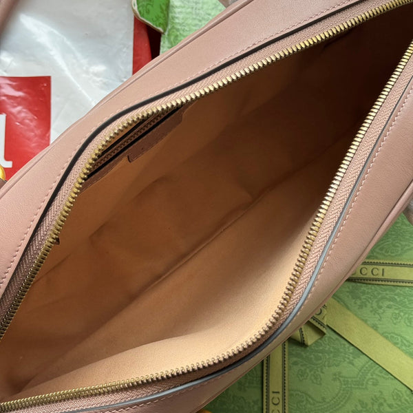 gg marmont medium top handle 35cm nude calfskin gold hardware