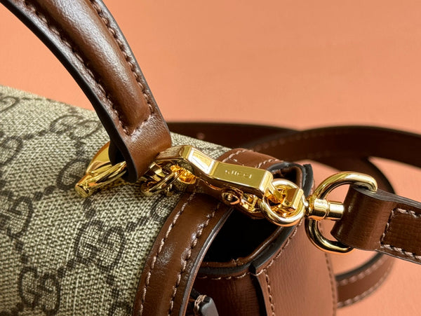 Gucci Horsebit Bag Ebony Mix Brown Leather 239810