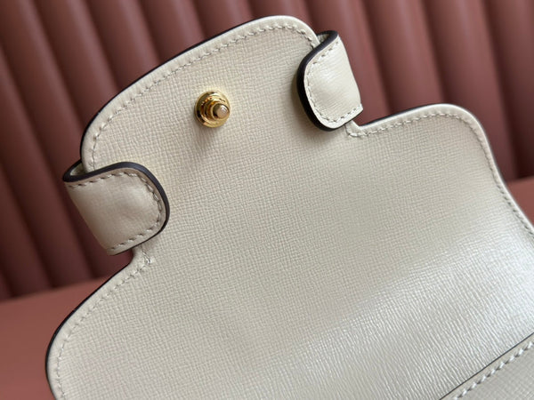 Gucci Horsebit Bag White Leather 239812