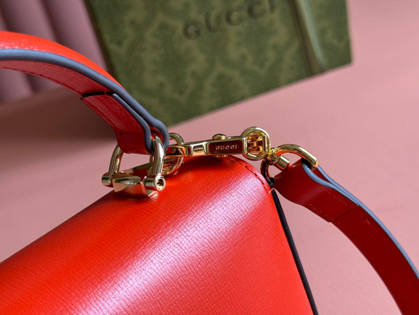Gucci Horsebit Bag Red Leather 239808