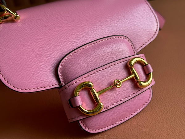 Gucci Horsebit Bag Pink Leather 239806