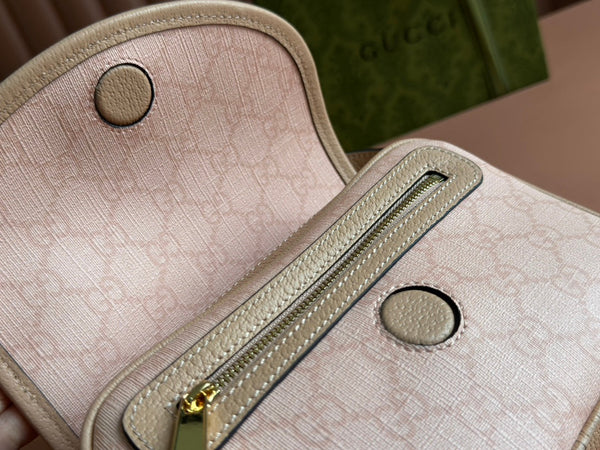 Gucci Ophidia 19cm Bag Pink Canvas 239919