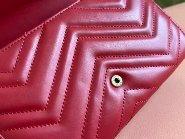 BORSA A TRACOLLA PICCOLA MARMONT 20 IN PELLE DI AGNELLO ROSSA E FERRAMENTA ORO