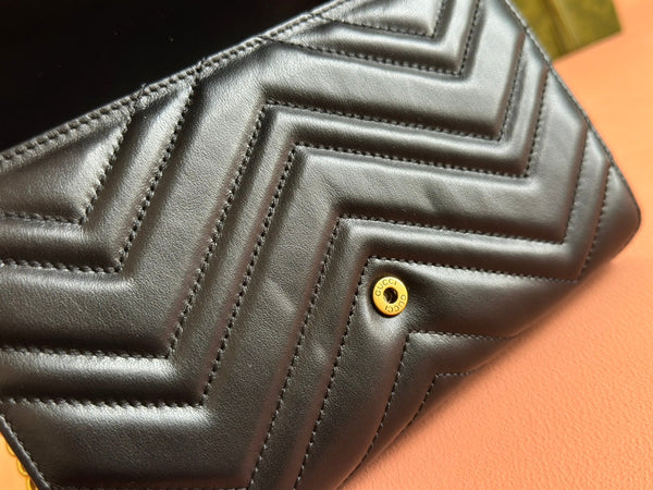 BORSA A TRACOLLA PICCOLA MARMONT 20 IN PELLE DI AGNELLO NERA E FERRAMENTA ORO