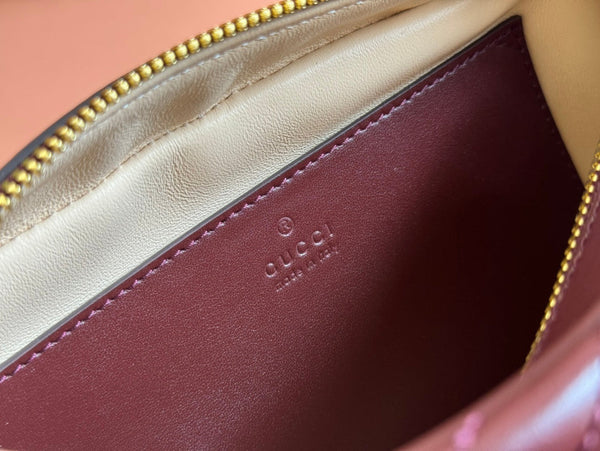 BORSA A TRACOLLA PICCOLA MARMONT 24 IN PELLE DI VITELLO ROSSO VINO CON FERRAMENTA ORO