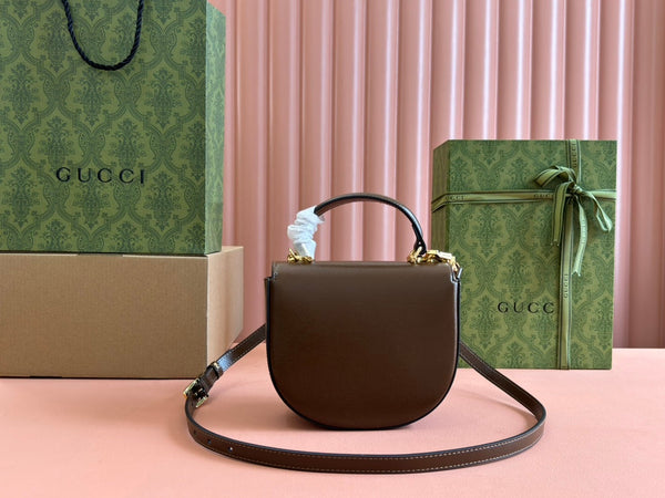 Gucci Horsebit Bag Brown Leather 239817