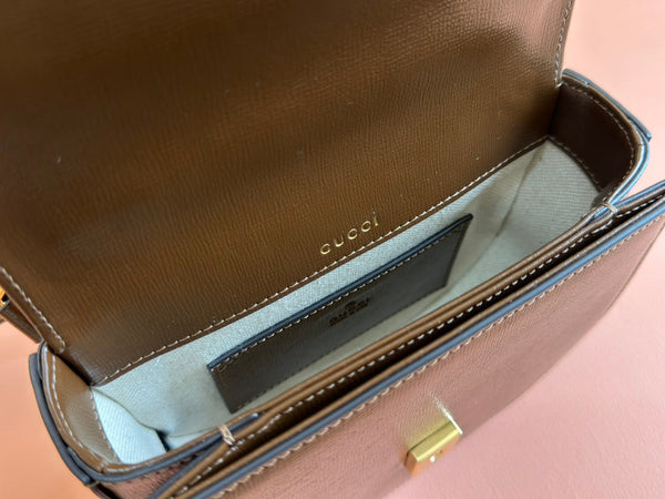 Gucci Horsebit Bag Brown Leather 239817