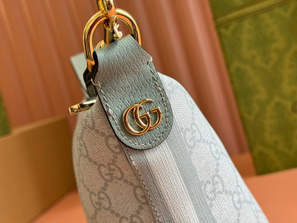 Gucci Ophidia 20cm Bag Blue Gray Canvas 239921