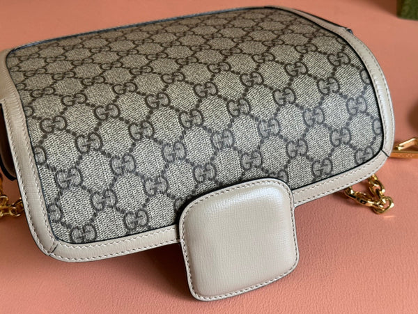 Gucci Horsebit 1995 Bag Ebony mix Beige Canvas 244275