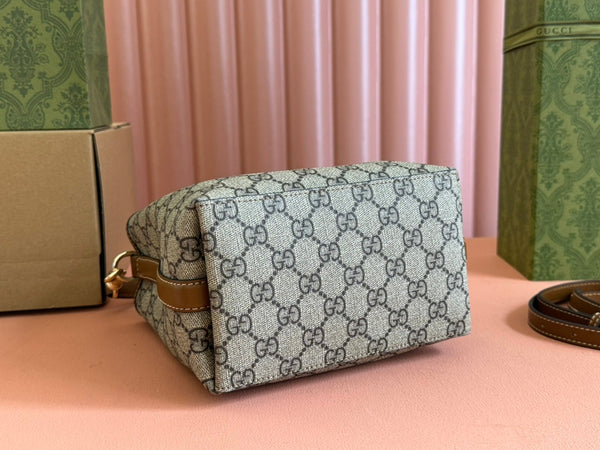 Gucci Ophidia 20.5cm Bag Ebony Brown Canvas 248565