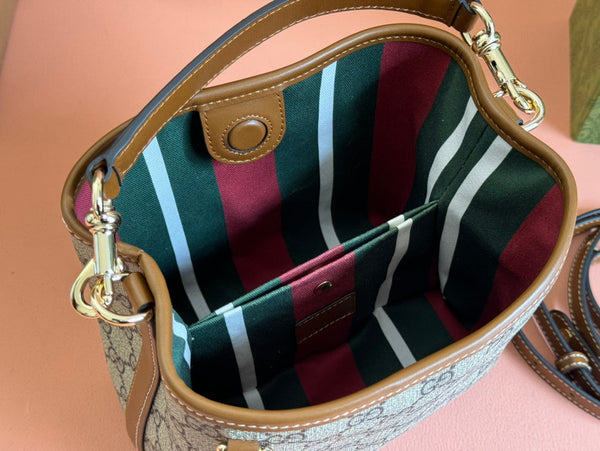 Gucci Ophidia 20.5cm Bag Ebony Brown Canvas 248565