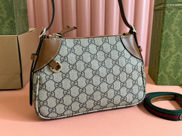 Gucci Ophidia 24.5cm Bag Ebony Brown Canvas 248564