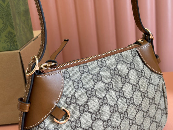 Gucci Ophidia 24.5cm Bag Ebony Brown Canvas 248564