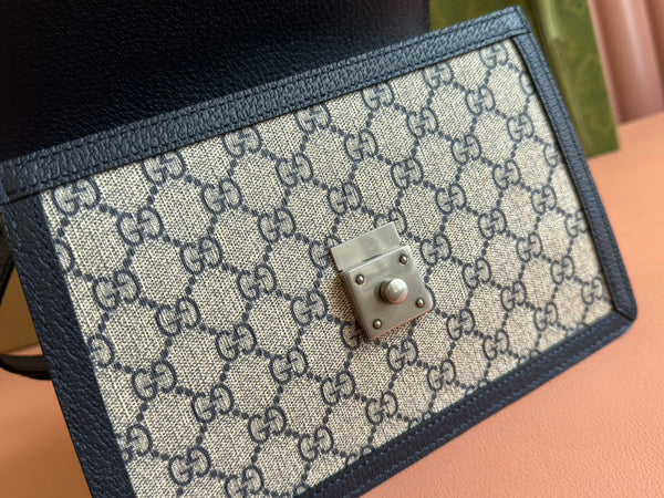 Gucci Ophidia 25cm Bag Ebony Black Canvas Leather 248493