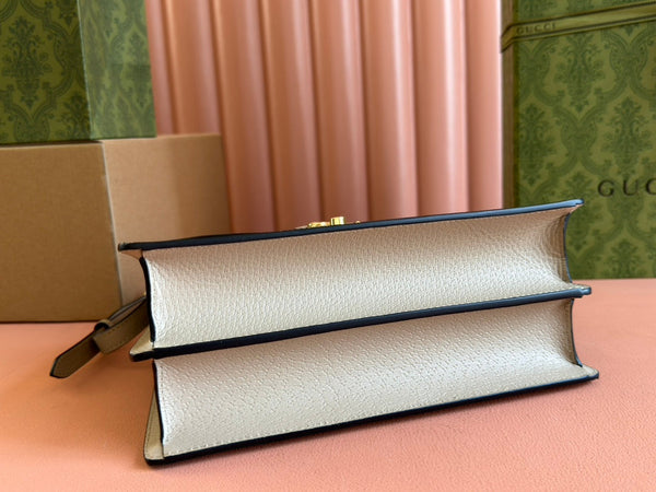 Gucci Ophidia 25cm Bag Beige White Canvas Leather 248494