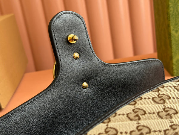 Gucci Marmont Bag 26 Beige mix Brown Canvas 240072