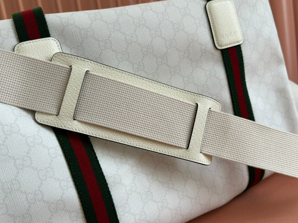 Gucci Travel Bag White Red Canvas 239930