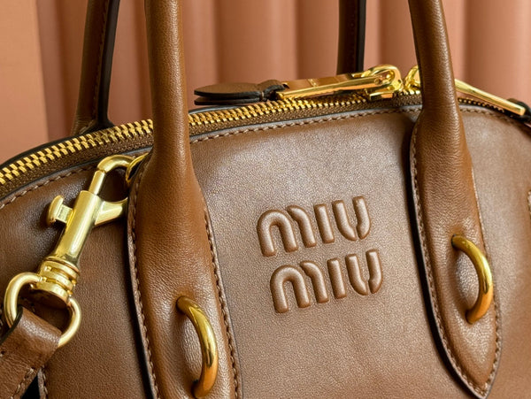 Briarwood Aventure Nappa Leather Top-handle Bag 28cm Brown 231057