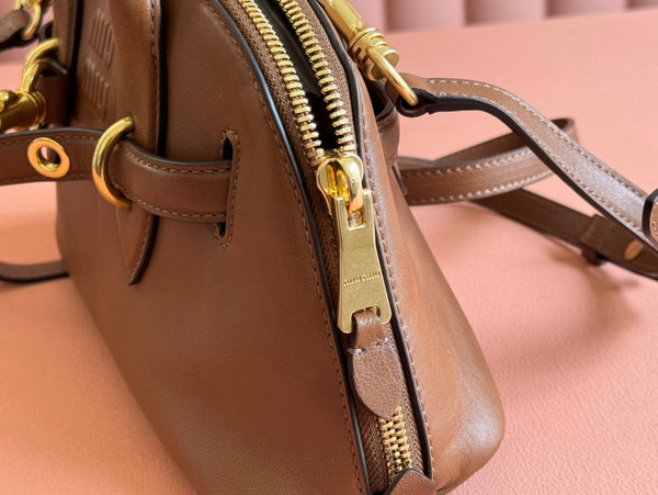 Briarwood Aventure Nappa Leather Top-handle Bag 28cm Brown 231057