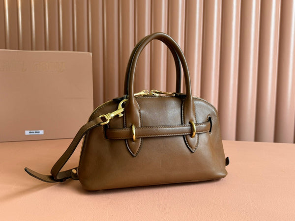 Briarwood Aventure Nappa Leather Top-handle Bag 28cm Brown 231057