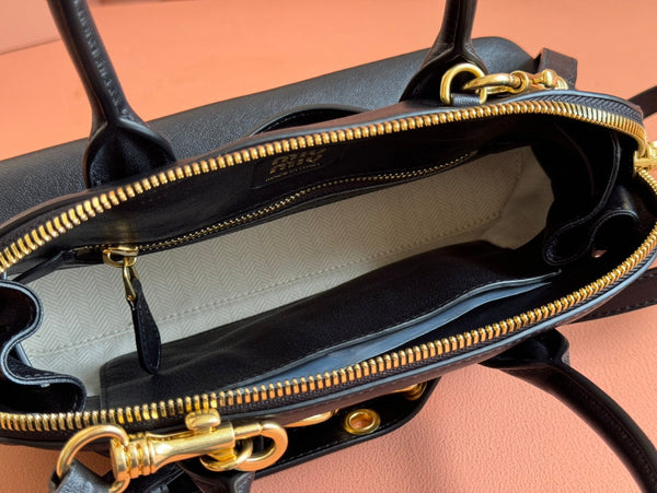 Briarwood Aventure Nappa Leather Top-handle Bag 28cm Black 231056