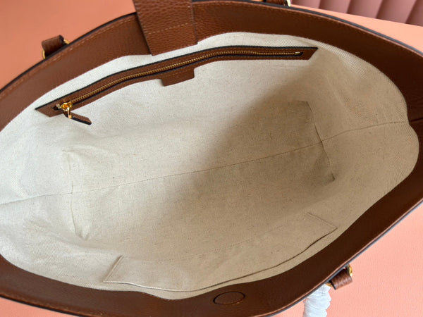 Gucci Ophidia 38cm Bag Blue Brown Leather Canvas 244458