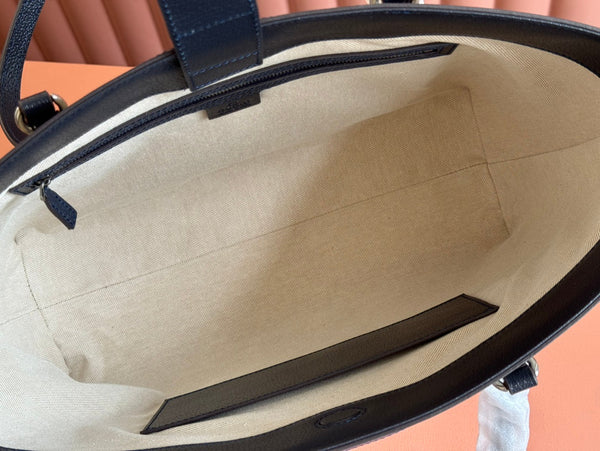 Borsa Gucci Ophidia 38cm in pelle nera ebano e tela 244456