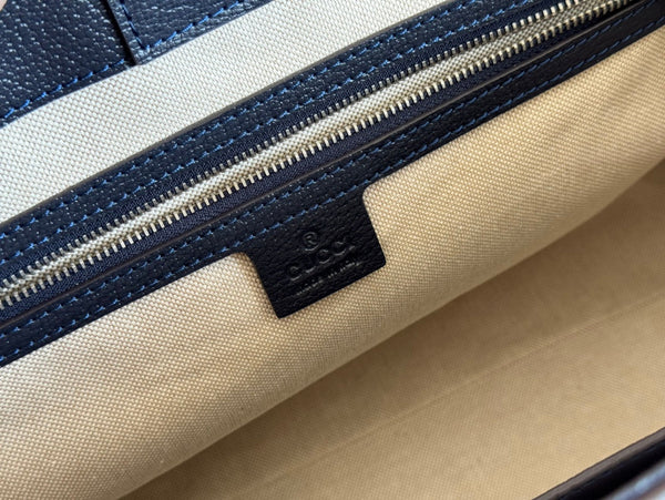 Borsa Gucci Ophidia 38cm in pelle nera ebano e tela 244456