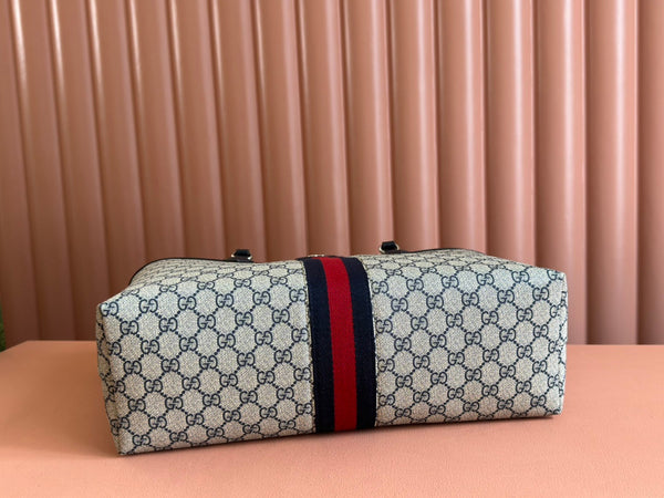 Borsa Gucci Ophidia 38cm in pelle nera ebano e tela 244456