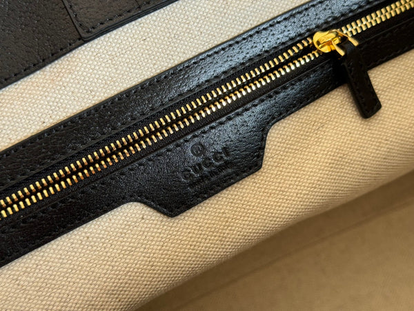 Gucci Ophidia 38cm Bag Black Leather Canvas 244459