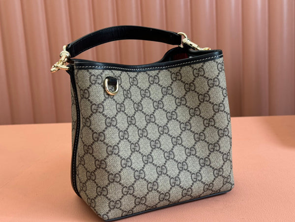 Gucci Ophidia 20.5cm Bag Ebony Black Canvas 248560