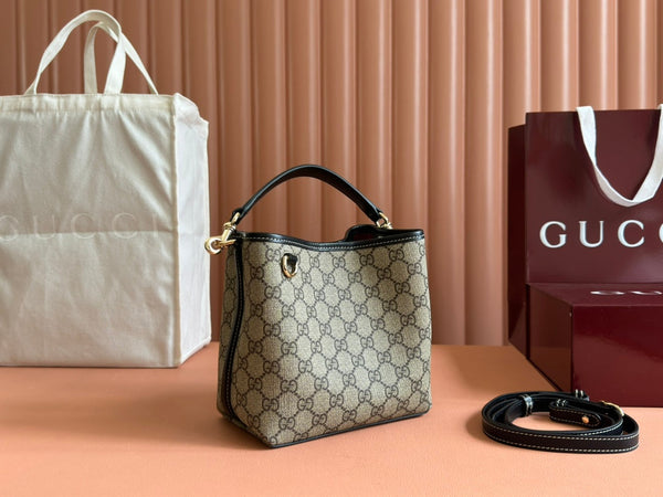 Gucci Ophidia 20.5cm Bag Ebony Black Canvas 248560