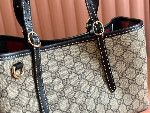 Gucci Ophidia 31cm Bag Ebony Black Canvas 248556