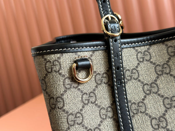 Gucci Ophidia 31cm Bag Ebony Black Canvas 248556