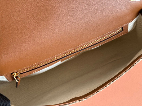Gucci Blondie 32 Bag Brown Beige Leather Canvas 239899