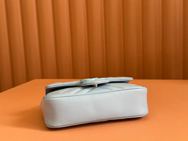 Gucci GG Marmont 16.5 Bag All Blue Calfskin 248349