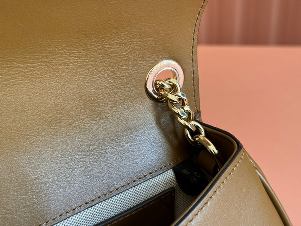 Gucci Blondie Handbag Brown Suede And Calfskin 272174