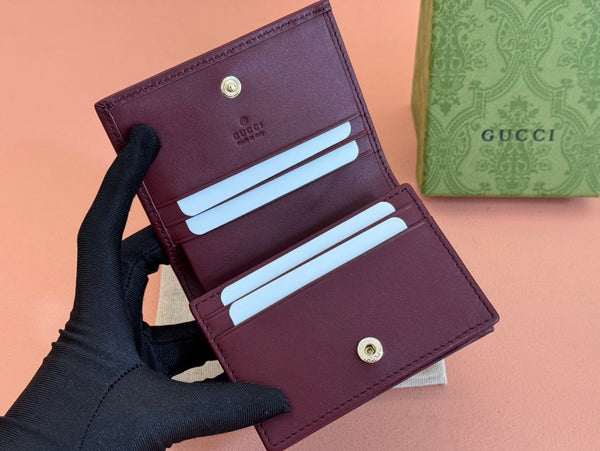 Gucci Horsebit 1995 Wallet Beige mix Rosso Ancora red Canvas 244277