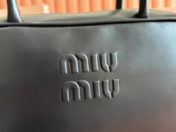 Miu Beau Top-Handle Bag 29 Black Leather 239691