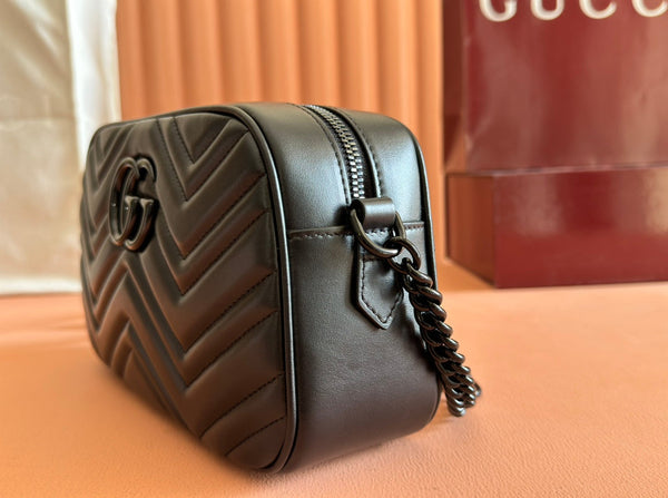 Gucci GG Marmont 24 Bag All Black Calfskin 248345