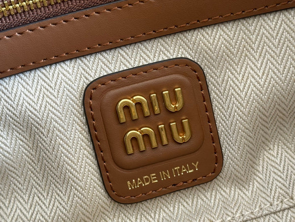 Miu Patchwork Bag 28 Brown Leather 239790