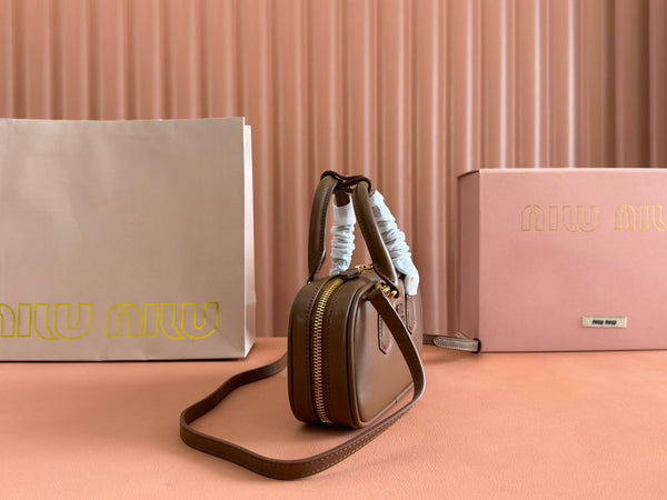 Miu Miu 19 Arcadie Brown leather bag Briarwood 239709